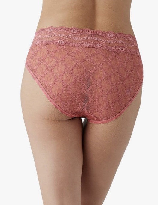 b.tempt'd by Wacoal Women's Lace Kiss High-Leg Brief Underwear M Slate Rose