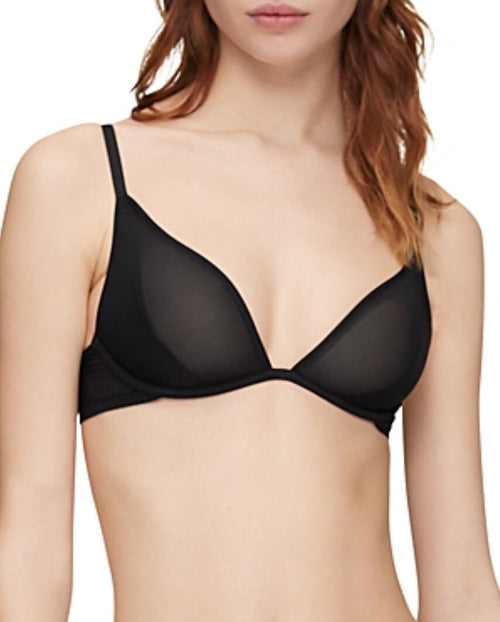 Calvin Klein Womens Sz 32C Sheer Marquisette Unlined Underwire Plunge Bra