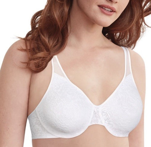 Bali Passion for Comfort Seamless Underwire Minimizer Bra Lace White 36G