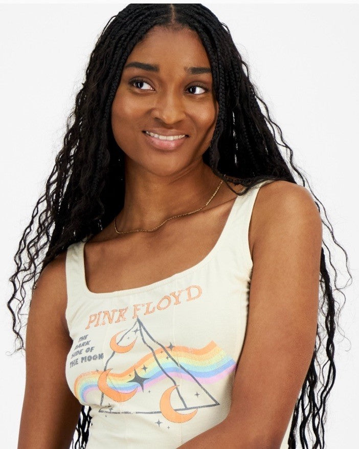 Grayson Threads, the Label Juniors' Pink Floyd Graphic Corset Top - Beige, M