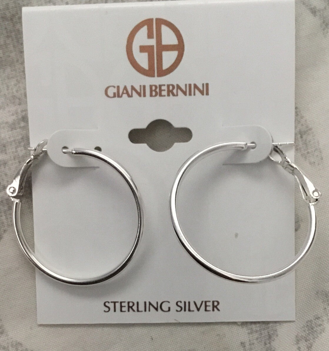 Giani Bernini Sterling Silver Round Hoop Earrings Lightweight