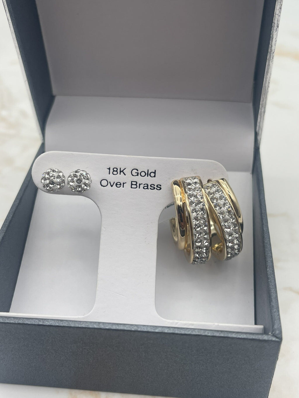 FINE SILVER PLATE BOXED EARRINGS CLEAR CRY GREEK