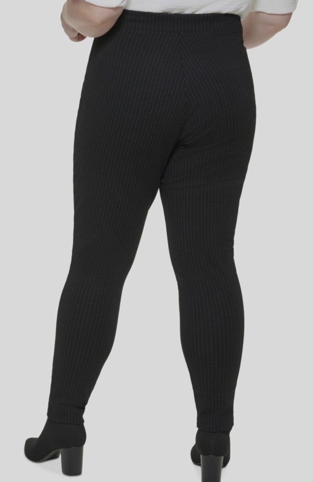 NEW CALVIN KLEIN BLACK STRIPES SLIMMING  CAREER PANTS SIZE 1X WOMEN