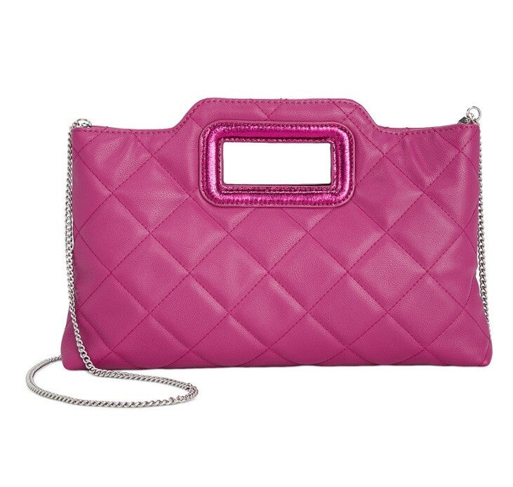 I.n.c. International Concept Juditth Handle Medium Clutch Burnished Berry Silver