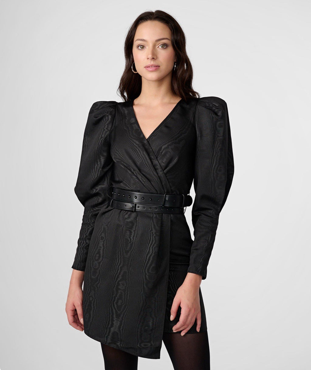 Karl Lagerfeld Paris Womens Black Faux Wrap  Wrap Dress 10 BHFO 9163
