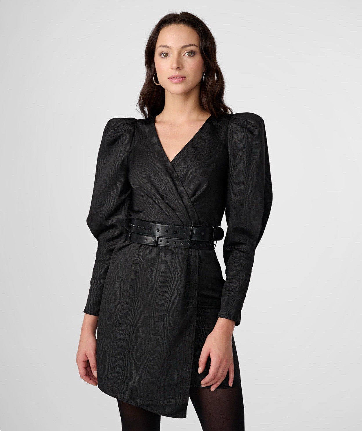 Karl Lagerfeld Paris Womens Black Faux Wrap  Wrap Dress 10 BHFO 9163