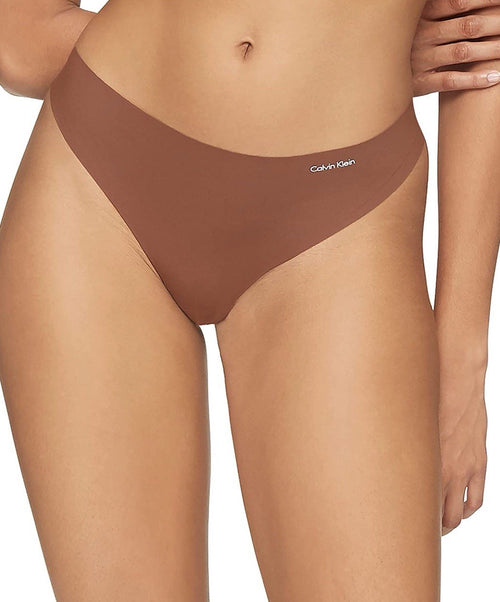 Calvin Klein Women's Invisibles Thong Multipack Panty Chestnut X-Large mujer