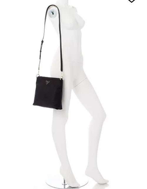 GUESS Jaxi Tourist quilted nylon small crossbody bag purse - Black