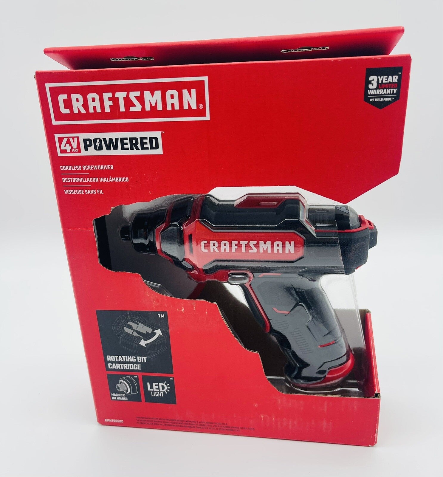 CRAFTSMAN Cordless Screwdriver 4V Power Battery, Charger, driving Bits CMHT6650C