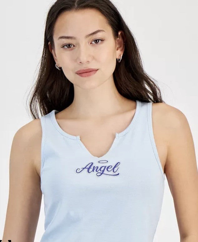 Self Esteem Juniors' Angel Graphic-Print Cotton Tank Top - Baby Blue,Size S
