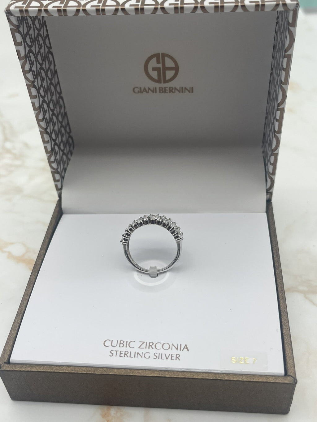 Giani Bernini Sterling Silver Cubic Zirconia Baguette Statement Ring Sz 7 $85