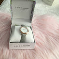 Laura Ashley Women's Mini Slim Clean Gray Strap Watch 