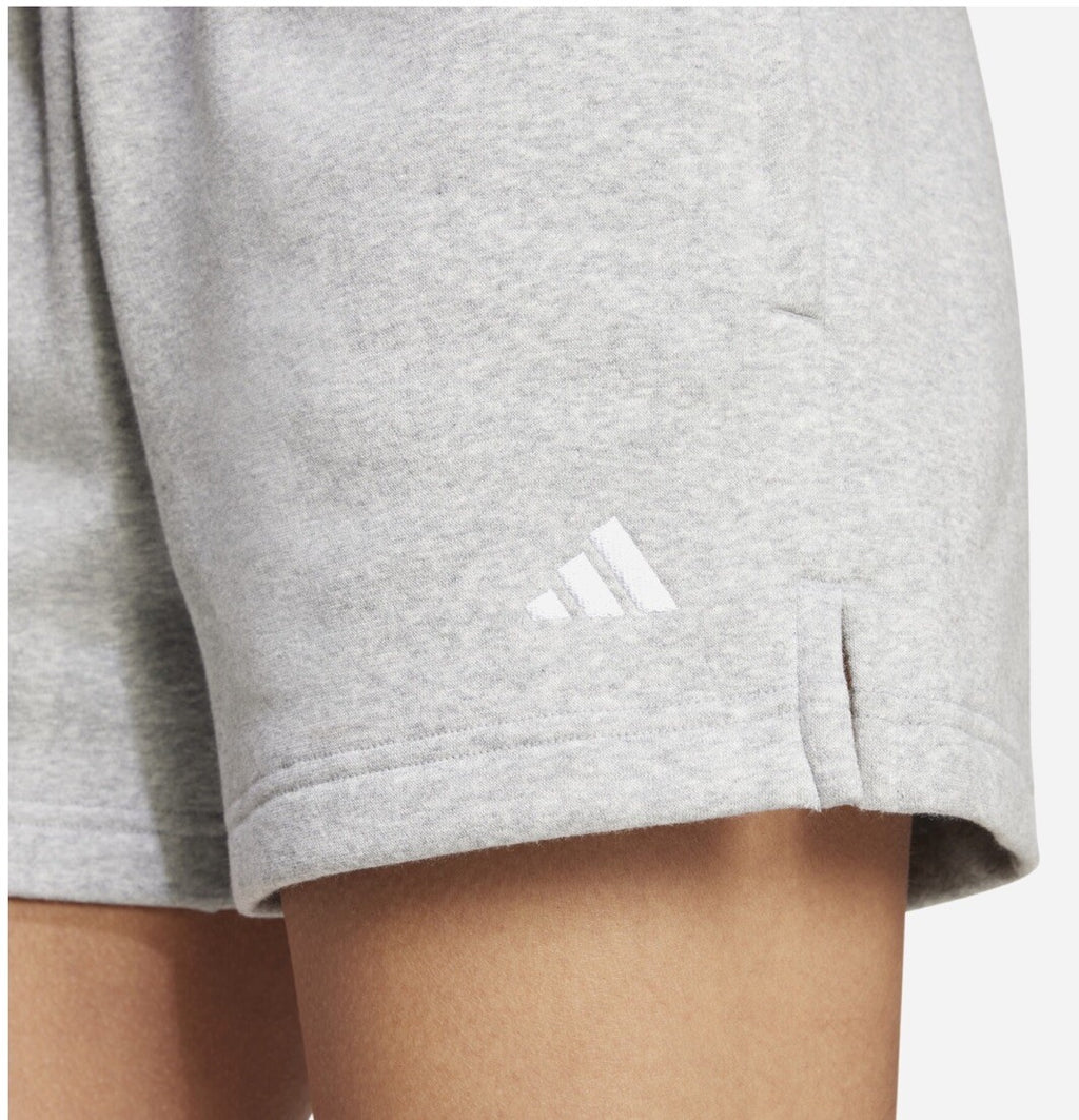 Adidas Women's Gray Fleece Sweat Shorts Size S Embroidered Logo
