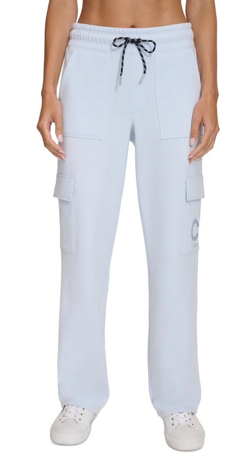 Calvin Klein Women's Active Embroidered-Logo Cargo Pants, Spray, M
