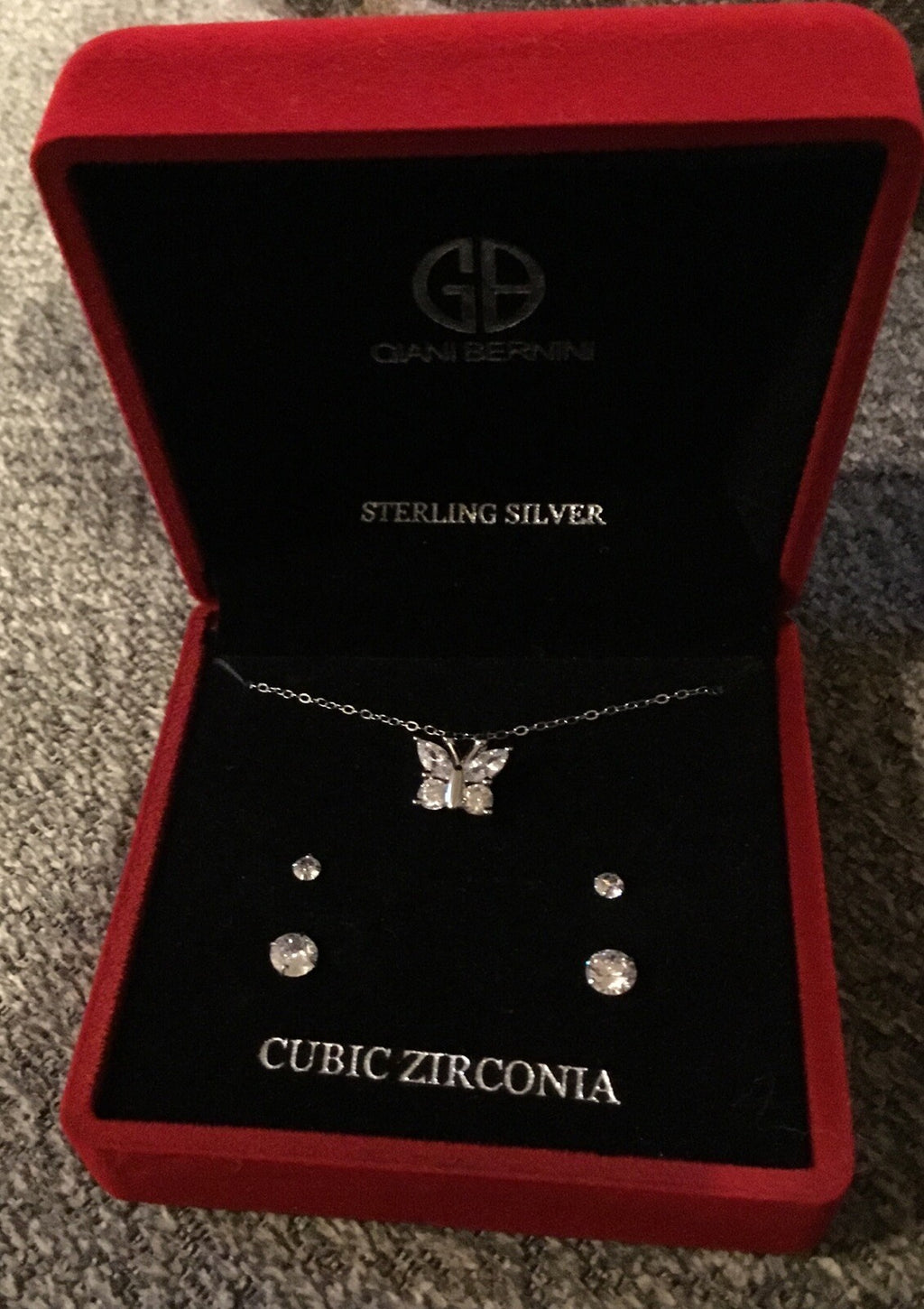  Giani Bernini 3-Pc. Set Cubic Zirconia Butterfly Pendant Necklace & Earrings 