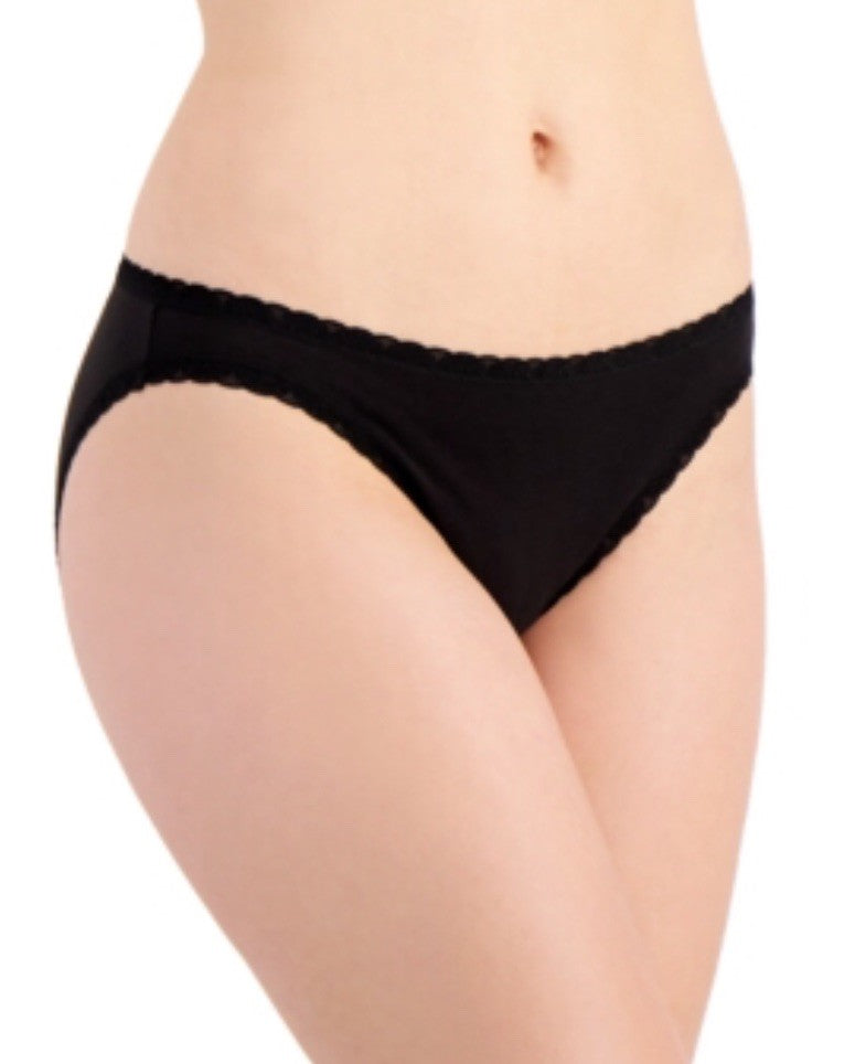 Jenni Women’s Lace Trim Bikini Underwear Black XXL