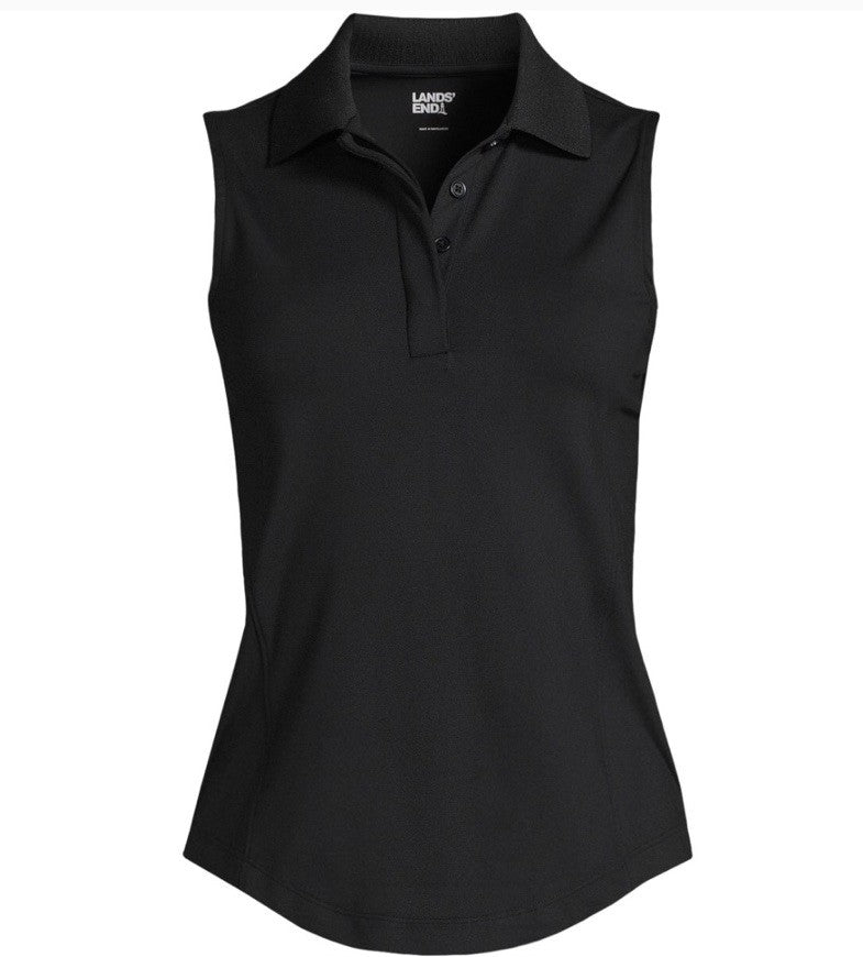 Lands' End Women's High Impact Polo Black XL