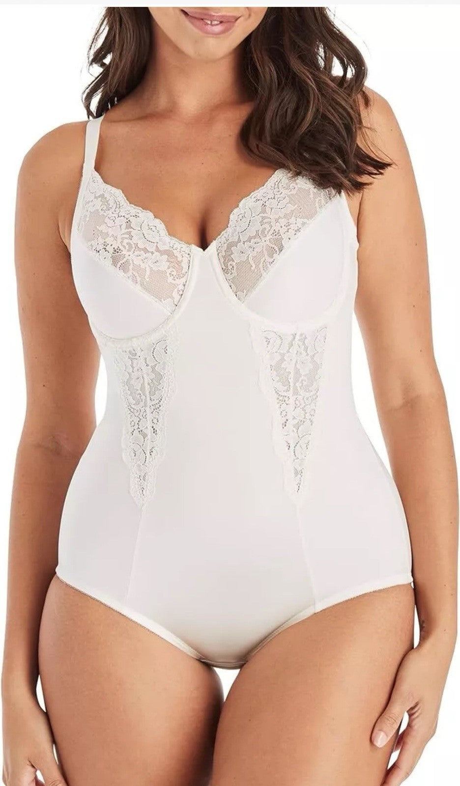 Maidenform With Built-in Bra shapewear bodysuits Buttercream 36C