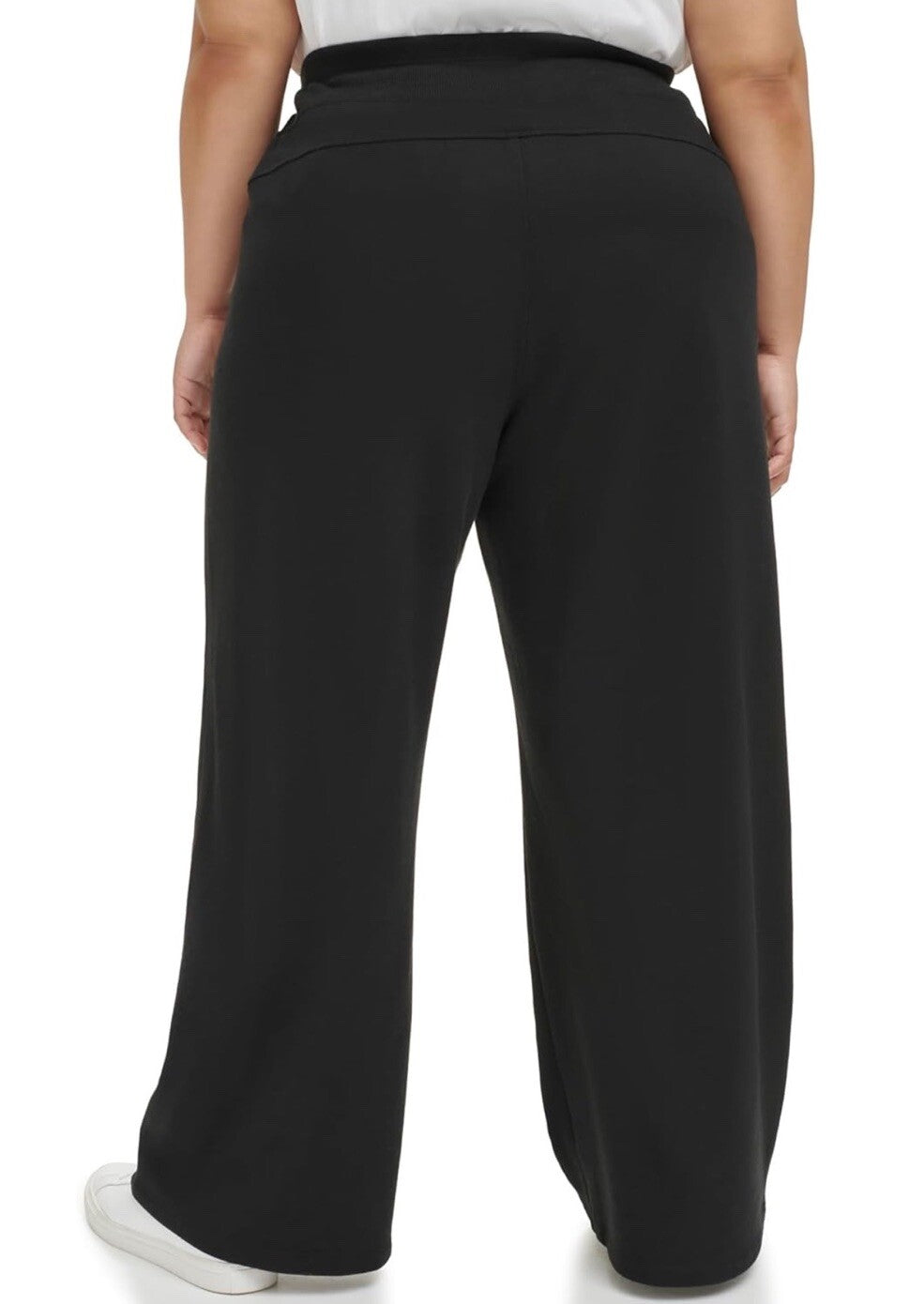 Calvin Klein Women Black High-Waist Wide Leg Sweatpants Pants Plus Size 1x