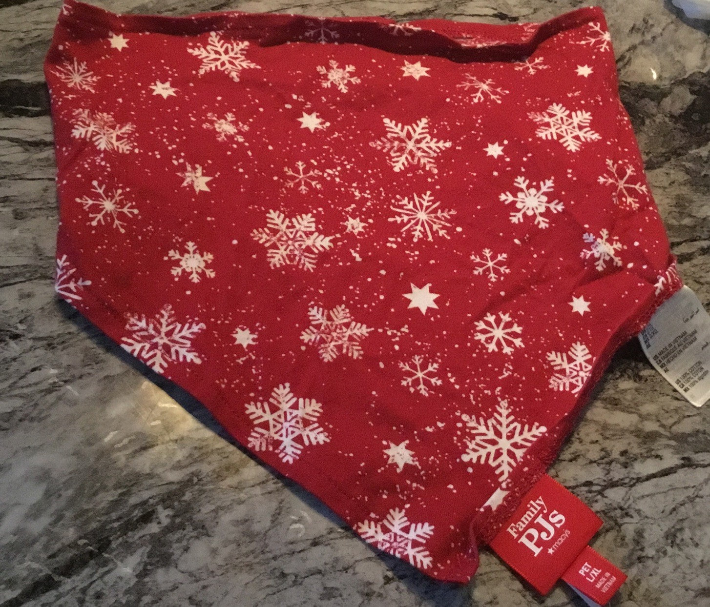 Family Pajamas Matching Pet Merry Snowflake Bandana L/XL