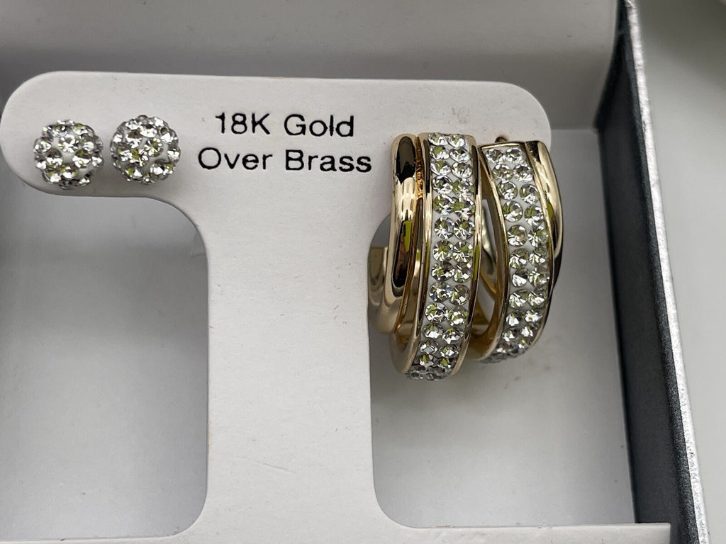 18k Gold Over Brass Earrings Set Women’s 