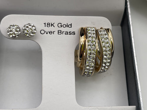 18k Gold Over Brass Earrings Set Women’s 