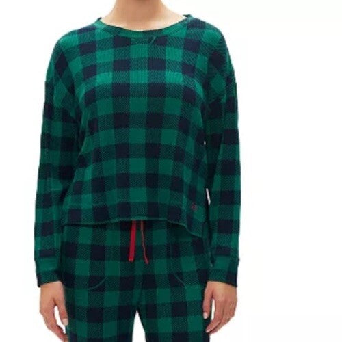 Gap GapBody Women's 1 Pc.Long-Sleeve  Pajamas Top - Green Black Only Top
