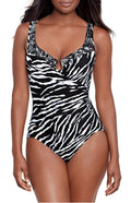 Miraclesuit Tigre Sombra Escape Underwire One-Piece Swimsuit Black/White, US 8