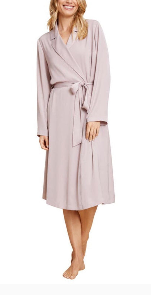 BAREFOOT DREAMS Satin Notch Collar Robe Feather Color Size M