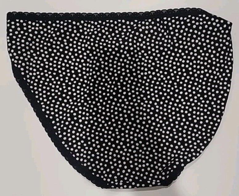 Jenni Women’s Lace Trim Bikini Underwear Black Whimsydot XL