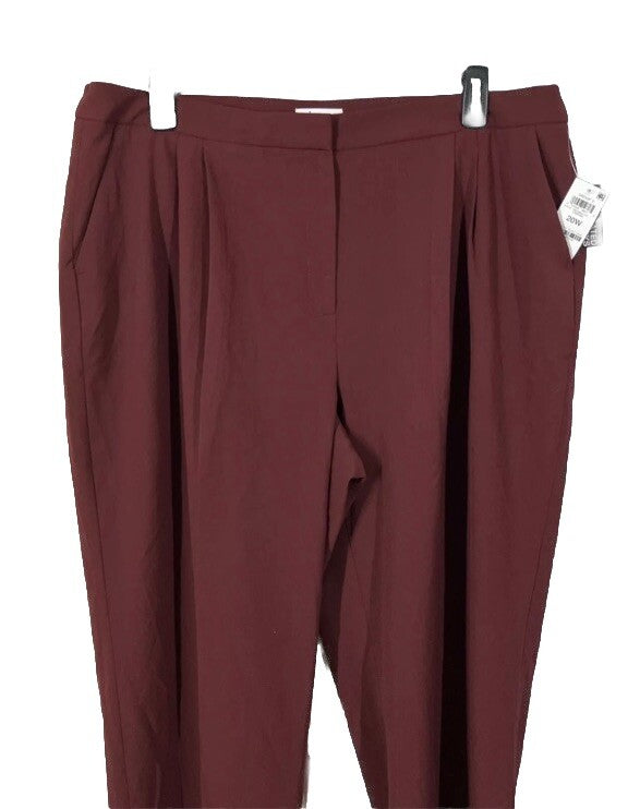 Bar III Pleated Front Dress Pants Plus Size 22 WCarrubo Red 