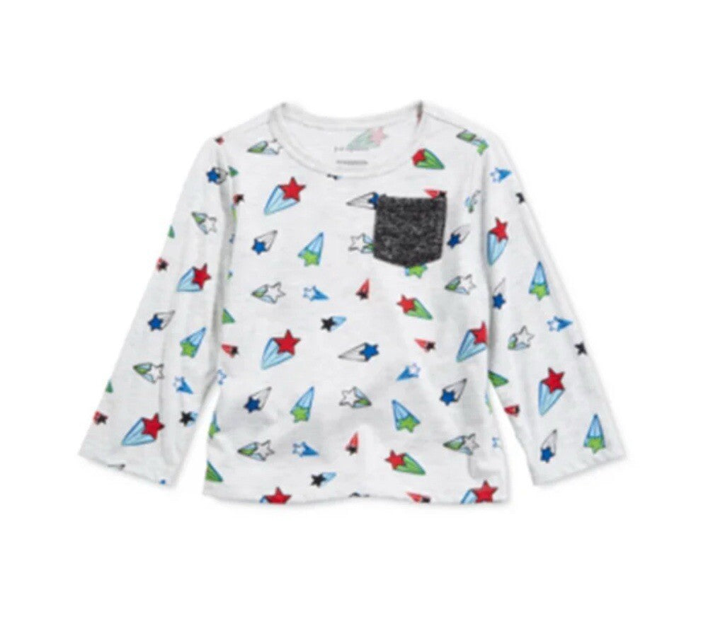 First Impressions Kids Boy's Star Printed Top,Light Grey Size 18 Months