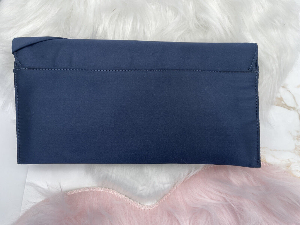 Inc International Party/evening Hand Bag One Size Satin Navy
