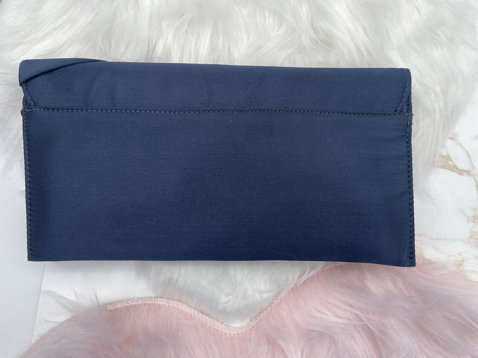 Inc International Party/evening Hand Bag One Size Satin Navy