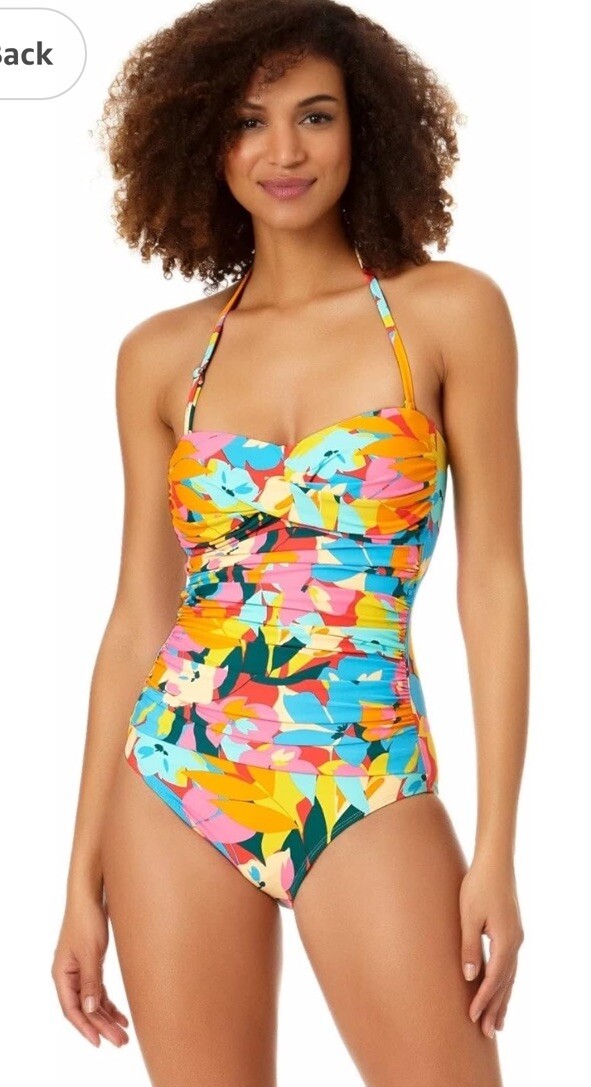 Anne Cole - Twist Front Shirred One Piece Swimsuit Multi / 6