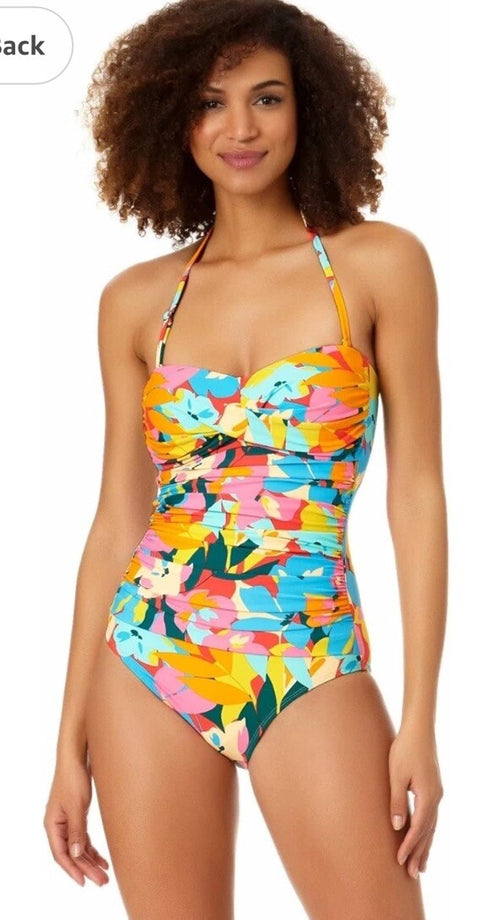 Anne Cole - Twist Front Shirred One Piece Swimsuit Multi / 6