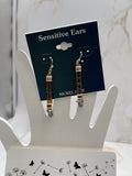 Sensitive Ears Grayish Dangle 2" Earrings Fish Hook NWT