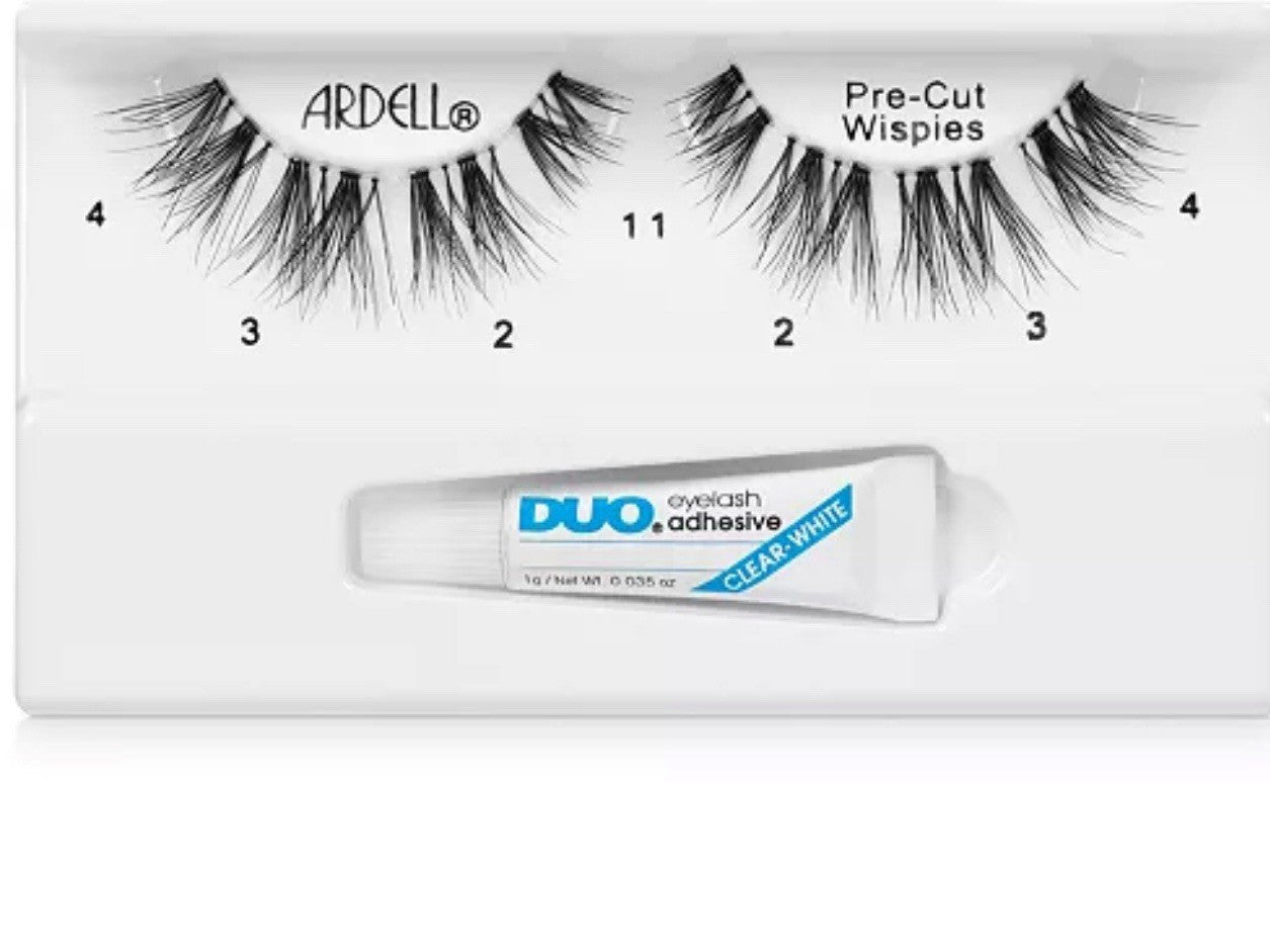 Ardell Professional Pre Cut Wispies Black False Lashes + Duo Adhesive Glue
