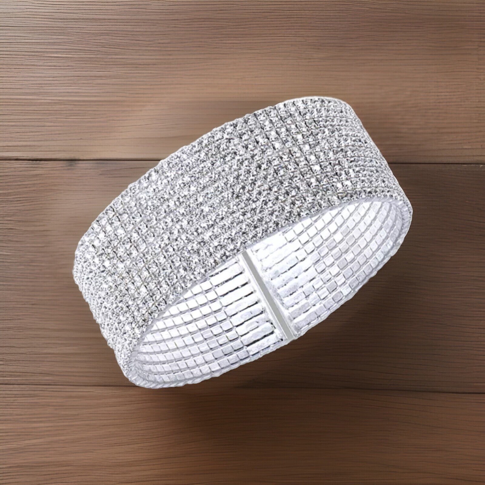 Anne Klein Silver-Tone Crystal Cuff Bracelet