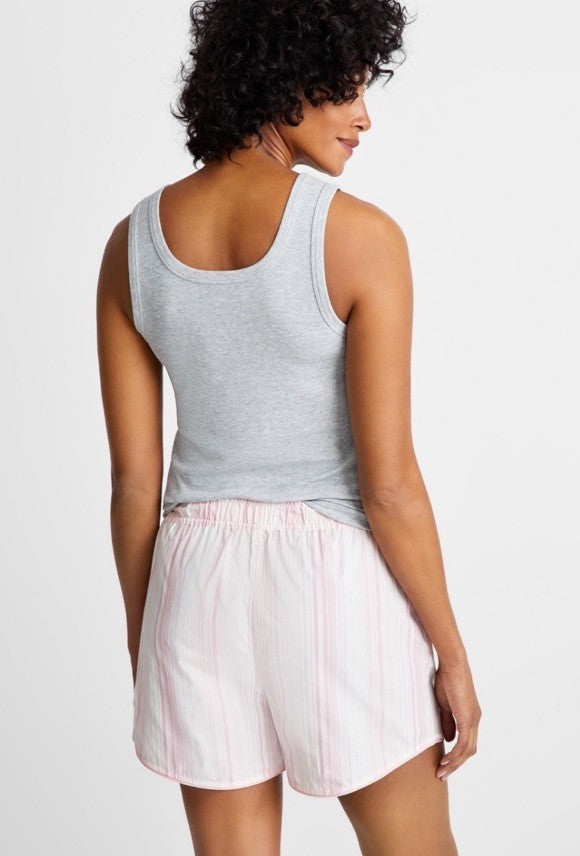 State of Day Women's Striped Poplin Boxer Sleep Shorts XX-Large Pink