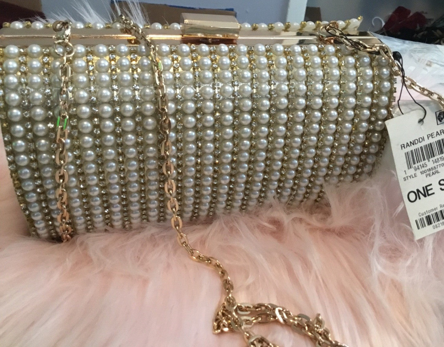 I.n.c. International Concepts Randdi Imitation Pearl Crossbody Clutch Pearl Gold