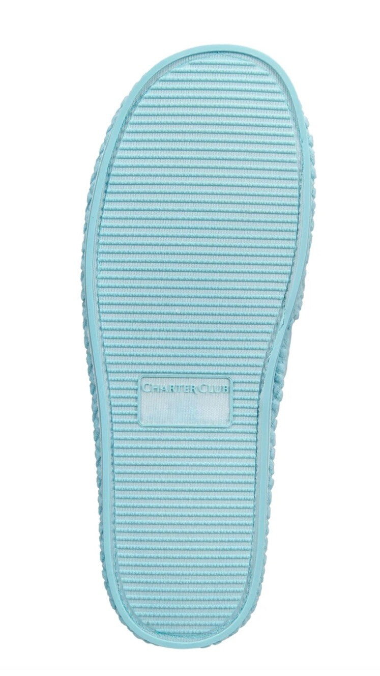 Charter Club Women's Textured Knot-Top Slippers Etched Glass XL 11-12