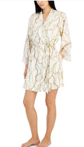 I.N.C. International Concepts Women's Lace-Trim Stretch Satin Robe Celia Chain M