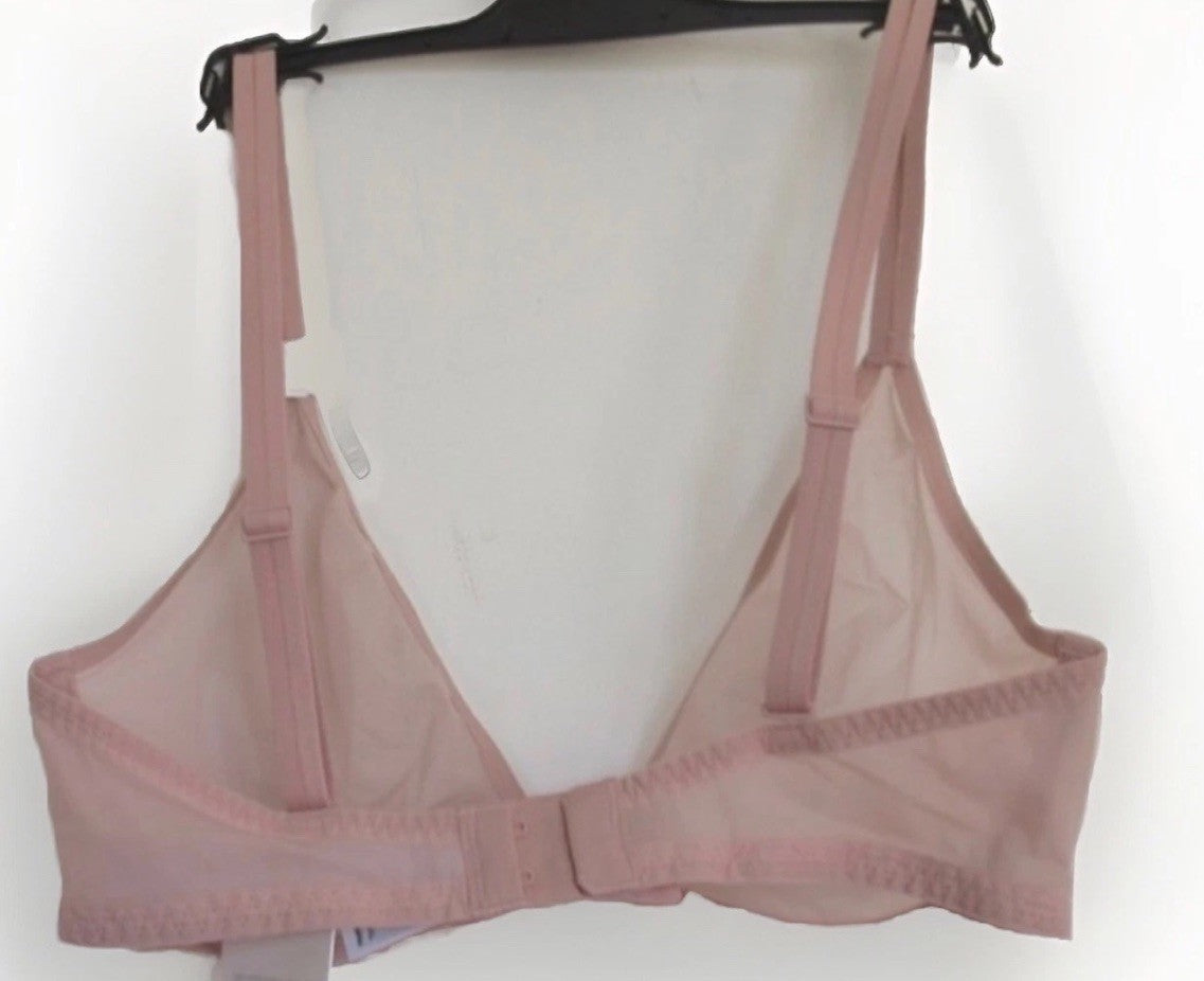 NWT Womens Calvin Klein Blush Sheer Marquisette Unlined Underwire Plunge Bra 34D