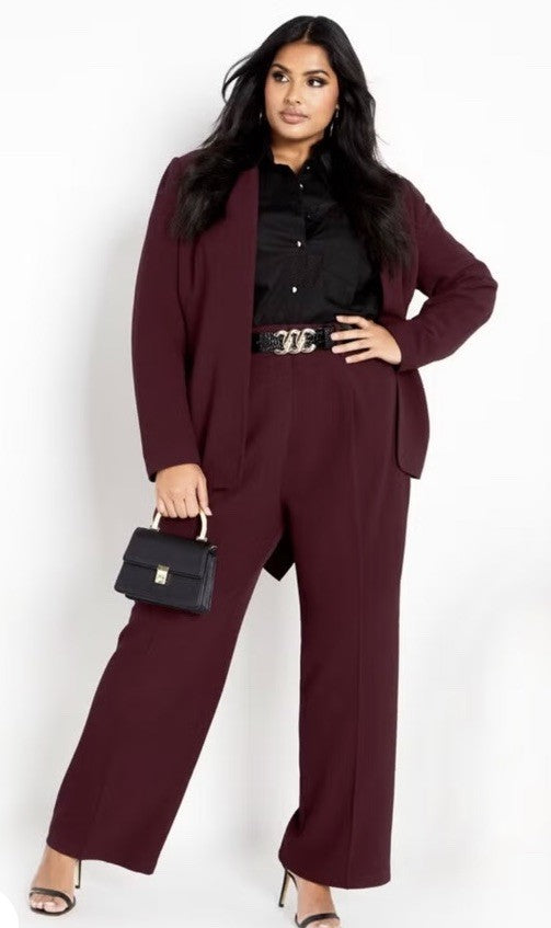 CITY CHIC Trendy Plus Size Audrie Pants Wine Color Size 22