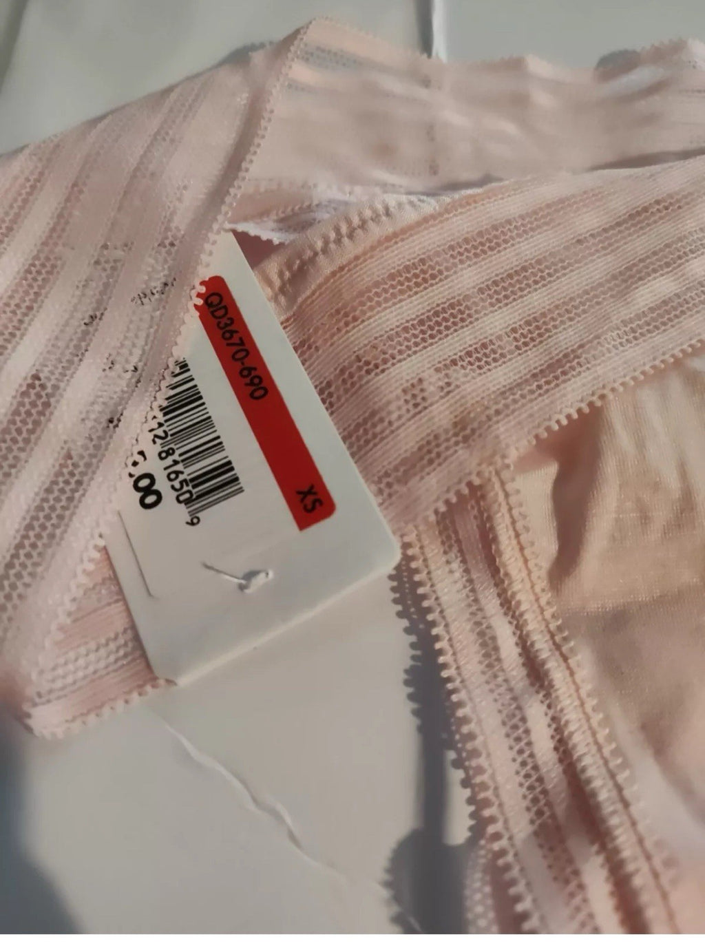 Calvin Klein Womens Striped Waist Thong Underwear Pink  Modal QD3670 XSmall 