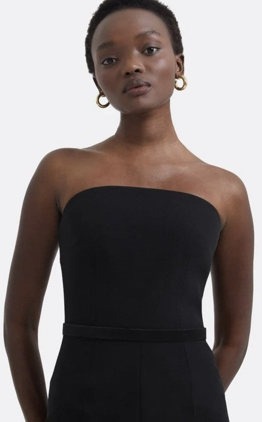 Safiyaa BLACK Women's Myrine Strapless Flare Jumpsuit Black US 4