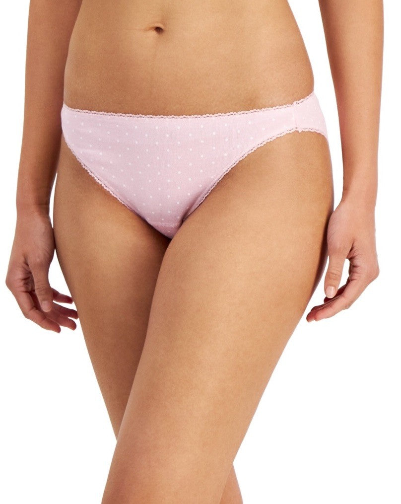 Charter Club Women's Everyday Cotton Bikini Underwear Pink Dots