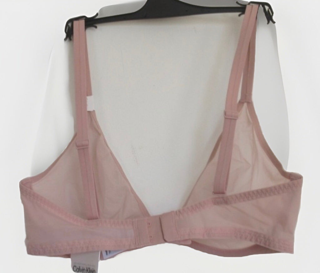 Calvin Klein Sheer Marquisette Unlined Plunge Bra, Subdued (Nude), 36A, MSRP