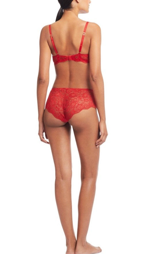 Lauren Ralph Lauren 36B Bra Red Lace Unlined Full Coverage